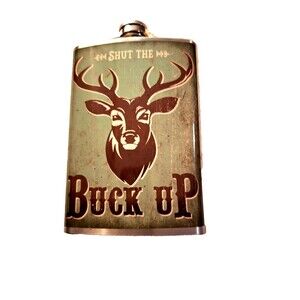 Trixie and Milo Hip Flask Green Stainless Steel Shut the Buck Up 8oz New